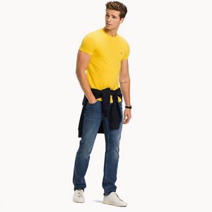 Tommy Hilfiger pánské žluté tričko Stretch - XL (723)